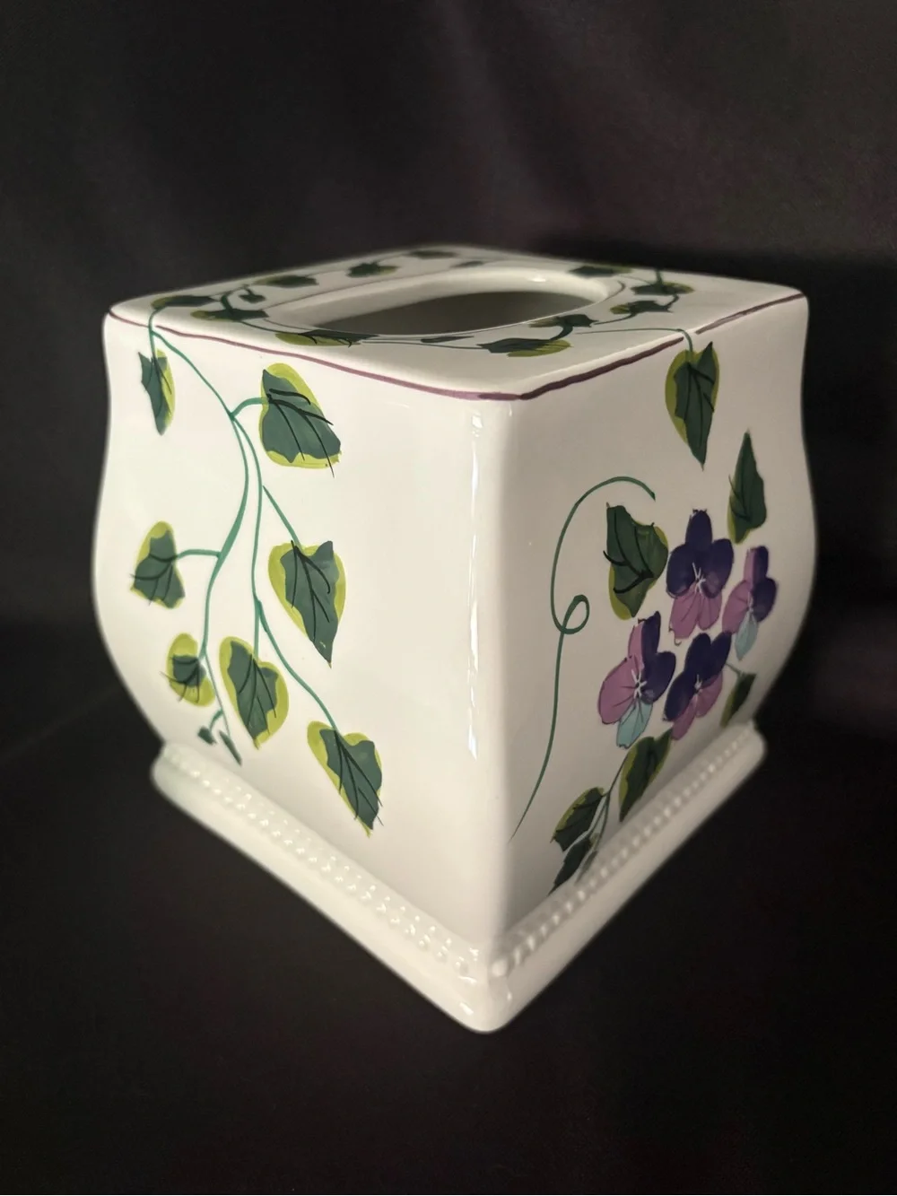 Waverly Garden Room Sweet Violets Tissue Kleenex Box Cover Floral Cottage